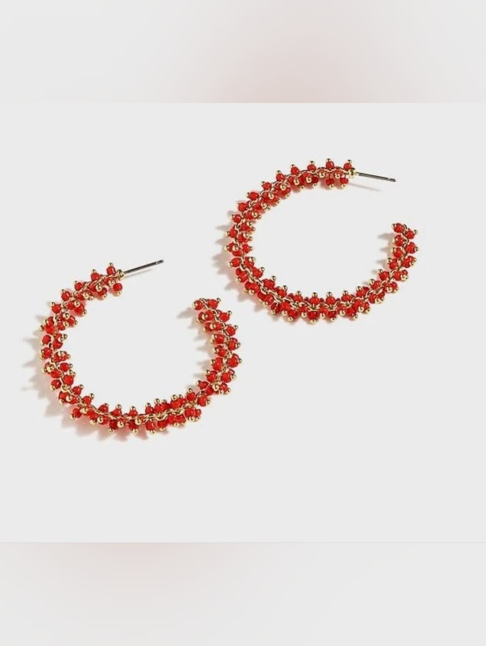 J. Crew CERISE Beaded hoops Earrings